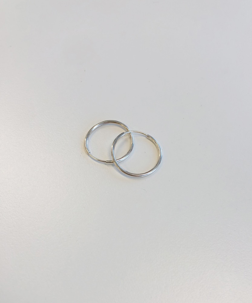 20mm silver ring earring