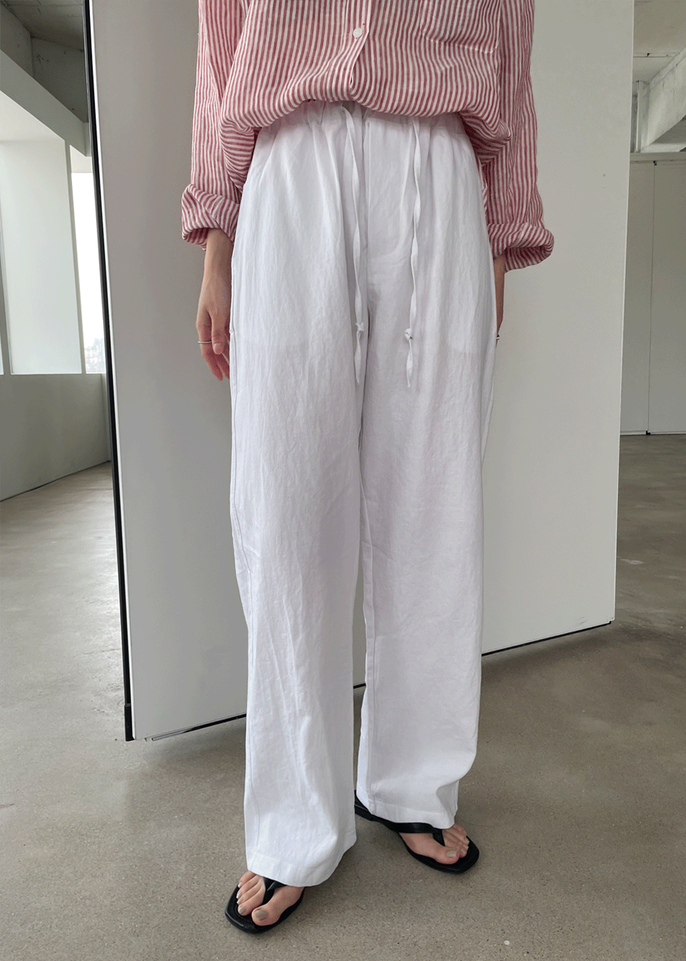 Organic linen wide pants