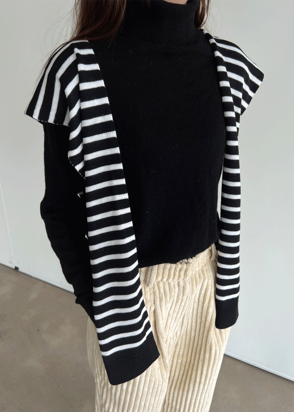 Stripe knit shawl
