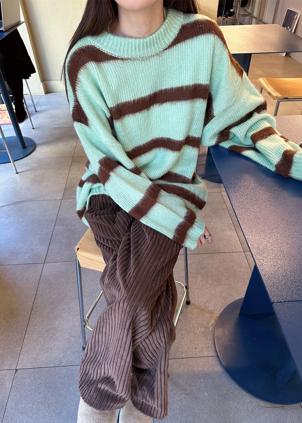 Macaroon stripe knit